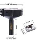 CNC Spoilboard Surfacing Router Bit, Two And A Half Inch Diameter, Half Inch Shank, Four Wing Beefy Cutter For Aluminum, Wood And Acrylic, Fast Smooth Slab Flattening And Bottom Cleaning