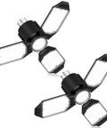 Two Pack LED Garage Lights 8000LM With 3 Plus 1 Deformable Panels 6500K Daylight Ceiling Bulbs Screw In Lighting For Garage