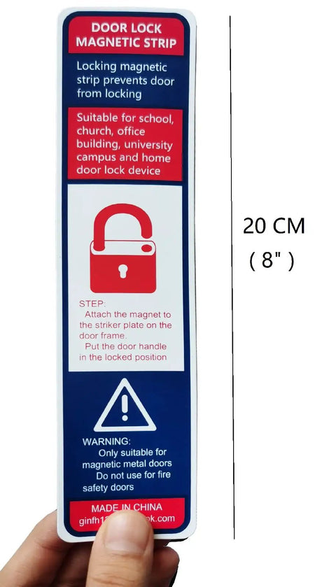 Magnetic Door Lockdown Strips For Quick Emergency Security Latch Easy Lockdown Pin Hole Cover For School And Office Soft PVC Safe Material 8 Inch Tall And 1.77 Inch Wide White Pack Of 6