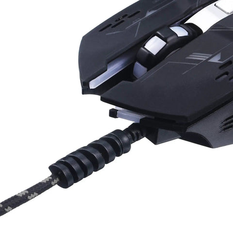 12 Piece Silicone Spiral Charging Cable Protectors For Micro USB And USB Cords on mouse cable, preventing wear and fraying.