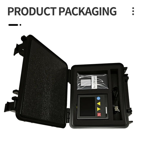 Portable Surface Roughness Tester With Top Notch Precision Handheld Roughness Gauge For Metal And Non Metal Surfaces Measures Ra Rz Rq Rt Rp Rv Rc Across 7 Parameters In Real World Production Settings in black carrying case