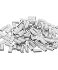 Heavy Duty Aluminum Crimp Sleeve Kit, 100 Pcs Double Barrel Cable Ferrules For Wires And Ropes, One Thirty Second Inch Diameter, End Sleeves For Cables And Line Ends, Quick Crimping For DIY Projects And Marine Gear, 100 aluminum ferrules