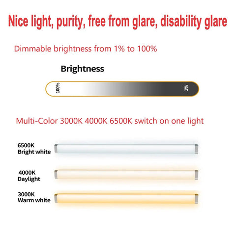 Under Cabinet LED Light Bar Pack Of 3 Linkable 12 Inch Dimmable Strip With Memory Function Multi Color Temperature Lighting chart