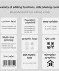 Image showing editing functions of Industrial Automatic Inkjet Printer For Date Coding And Batch Numbers with custom text and QR code options.