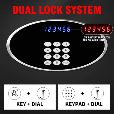 Tough As Nails Heavy Duty 9.2 Cu Ft Fireproof Safe With LED Light 60 Minute Fire Rating And Waterproof Security Box Digital Keypad Lock