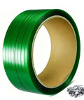 Hold Tight Heavy Duty Pet Polyester Strapping Roll 5 8 Inch.035 Thick 500 Feet and metal seal clips for secure cargo use.
