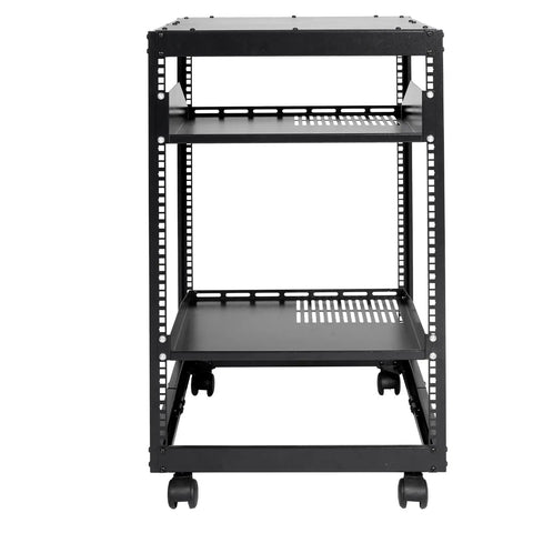 Heavy Duty 20U Server Cabinet With Smooth Rolling Casters And Adjustable Depth Rock Solid Network Equipment Rack For Wall Or Floor AV Gear Setups Built Like A Tank Carbon Steel