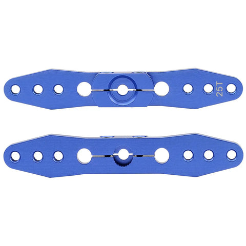 Blue aluminum double arm of the Three Piece Aluminum RC Clamping 25T Servo Horns Set for Futaba Axial Savox Xcore MG995 MG996R