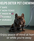 XL 20 Feet Heavy Duty Pet Cord Protector For Tough Chewers Dogs And Cats Keeps Them From Chewing Insulated Wires Unscented Odorless Clear Cable Guard For Home Office And Travel showed with dog