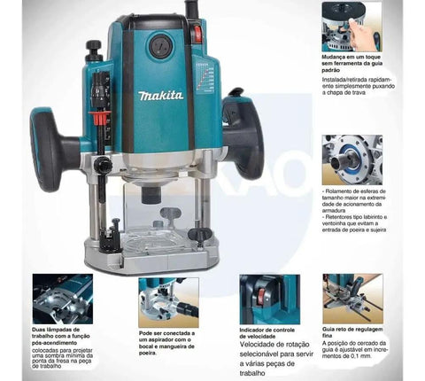 Front view of RP2301FC Three And A Quarter HP Plunge Router With Variable Speed And Soft Start For Smooth Routing