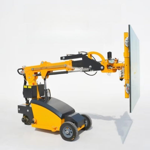 Heavy Duty Electric Vacuum Glass Lifter With Slick Suction Cups For Rock Solid Window Installation And Pro Grade Construction Hauling Jobs That Bring Legit Muscle Without Giving You Any Real Trouble, showcasing a motorized arm grip.