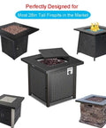 Five 28-inch square fire pit tables designed for Built To Last 28 Inch Square Fire Pit Cover For Propane Gas Fire Pit Table.