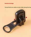 Close-up of a rotational pull tab from Zipper Repair Kit With 3 Size Double-Sided Zipper Sliders And Pulls Fits Jackets
