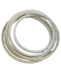 Beefy Heavy Duty Mower Deck Belt 122 Inch Length One Half Inch Wide Compatible With FC14560CPKA FC14560BS T13560 T1360 T14560 And Power Transmission Part 5058 coiled on white background