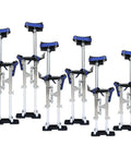 Six Easy Adjust Drywall Stilts For Painting And Cleaning, 15 to 23 inches, ultra lightweight aluminum with secure straps and rubber soles