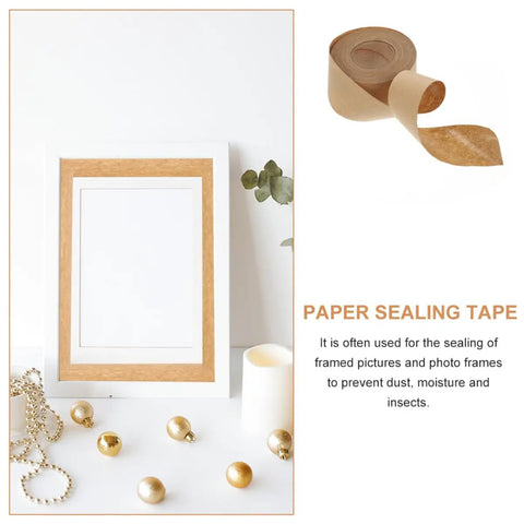 Water Activated Kraft Paper Tape Writable Waterproof Packing Tape 3.6 Cm Wide Eco Friendly For Shipping Boxes And Home Cartons 2 Rolls