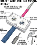 Hot Stuff Electrician's Wire Pulling Assistant Gets You Paid Faster With This Bad Brushless Wireless Handheld Cable Feeder Tugger, showing ergonomic handle and dual drive nuts.