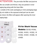 Three Post Motor Filter Kit With Foam And Felt For Shark Rocket Ultra Light Vacuums HV292 HV300 HV300W HV301 HV302 HV303