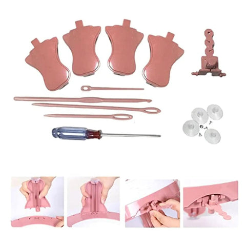 Deluxe Knitting Machine Accessory Set With Round Loom Attachments, Replacement Parts, Wire Holders, Wool Needles And Crochet Hook