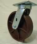 Heavy Duty Eight Inch Swivel Caster With Kingpinless Ductile Steel Wheel Two Thousand Pound Load Rating and Smooth Roller Bearing Zerk Fitting for Rugged Shop Cart Workhorse Operations