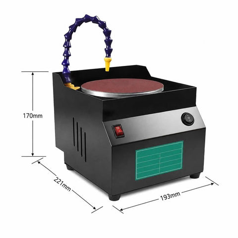 Versatile Wet Dry Bench Grinder And Powerful Electric Knife Sharpener With 7 Speed Settings For Metal Polishing And Tool Sharpening That Gets The Job Done Fast While Delivering A Slick Finish Every Single Time - compact design with cooling hose.