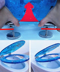 Installation process of Universal Soft Close Toilet Seat Top Notch Euroresin Construction With Quick Release Hinges, showing smooth drop mechanisms.