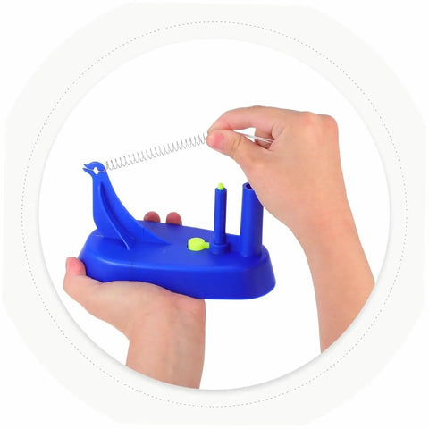 Hands On Inertia Demonstrator For Newtonian Mechanics Physics Lab Equipment Newtons Law Of Motion Teaching Tool Mechanical Plastic Lab Gear For Experiments Student Friendly Demonstration Instrument held in hands with blue base and pendulum
