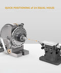 Precision Built Indexing Head With Tailstock For 6 Inch Milling Machine Rotary Table showing quick positioning feature for accurate machining.