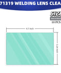 Clear Inside Cover Lens 271319 Kit 10 Pack Compatible With Digital Infinity Series Welding Helmets size dimensions diagram