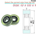 Heavy Duty PU Vending Machine Bearing Roller Polyurethane Pulley Fits 6mm Bore 22mm Diameter with detailed dimensions