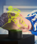 Hockey Player 3D Night Lamp with 7 LED Color Changing Lights, Touch Desk Light For Kids And Sports Fans, glowing hockey player design