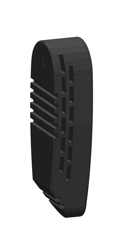 Recoil Pad For 6-Position Adjustable Stock Black, Reduces Recoil And Muzzle Jump, angled view showing rubber grip details.