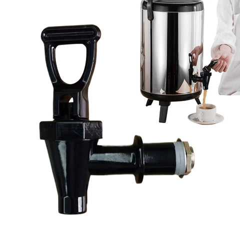 Total Hype Tea Bucket Tap And Outdoor Water Spigot For Coffee Barrels Built Legit Tough with black PP body for easy pouring.