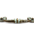 Four Piece 6 Inch Center Hole Pull Handles Set in Zinc Alloy Rustic Vintage Drop Down Bail Swing Dresser Pulls for Kitchen Cabinets