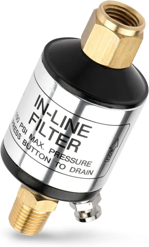 Water And Oil Separator For Air Line 2 Pack One Quarter Inch NPT Inlet And Outlet 150 PSI Air Compressor Accessory