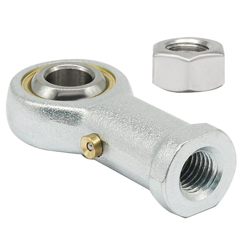 Female Rod End Bearing With Five Sixteenth Inch Bore Four Pack Heavy Duty Alloy Steel Built To Last Corrosion Resistant Right Hand Thread Five Sixteen Twenty Four Easy Install For Linkages And Industrial Machinery, threaded end view