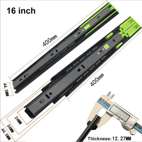 Heavy Duty Soft Close Drawer Slides With Full Extension Metal Glides Side Mount For File Cabinets And Dressers 400mm 16in Black