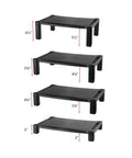 Extra Wide Monitor And Laptop Stand With Height Adjustable From 3 To 6.5 Inches, 20 By 13.25 Inch Platform, Sturdy Black Desk Accessory