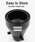 No Fuss Wall Mounted Coffee Bean Dispenser Set, Airtight Clear Window Jars With Easy Pour Valves,  sleek black dispenser with airtight seal.