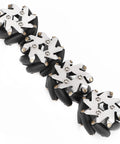 4pcs 48mm steel Mecanum wheels with silver mounting plates and black rubber rollers for omnidirectional robot car