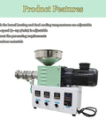 Built Like A Tank Single Screw Extruder For Making 3D Printer Filament With Hella Adjustable Temperature For Abs pcl bla And Pek 110V 1.37 Inch Die showing control panel and adjustable hopper.
