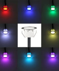 LED Outdoor Deck Lights Kit RGB 20 Pack 12V DC Low Voltage IP67 Waterproof Remote Dimmable Color Changing Recessed