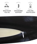 Close-up of Gothic Happy Halloween Travel Pillow U Shape Neck Support with open zipper showing memory foam