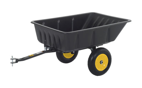 Heavy Duty Lawn Trailer With 600 Lb Capacity, 10 Cu Ft Poly Tub, Built Tough With Rugged All Steel Frame And Rust Resistant Finish