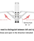 Illustration of 4 Pack 10 Inch Casement Window Hinges And Concealed Friction Stays In Stainless Steel, with opening directions.