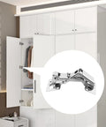 Two Pairs Of Four Hinges 175 Degree Soft Close Cabinet Hinges for frameless doors in a modern white cabinet setup