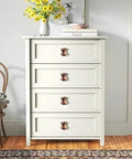 White dresser with Frog Cabinet Knobs Set Of 4 In Antique Red Bronze, Whimsical Zinc Alloy Animal Drawer Pulls installed.