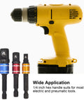 Versatile 1/4 Inch Hex To Square Drive Socket Adapter Kit With Detent Ball Locking For Electric And Pneumatic Impact Wrenches Screwdriver Tools That Rock, 3pc steel