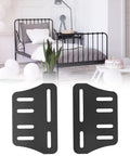 Rock Solid Bed Frame Brackets 2 Pcs Heavy Steel Headboard Footboard Connectors For Wood Furniture Quick Hookup Matte Black Hardware in a modern bedroom setup.