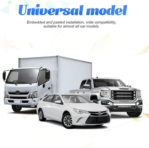 Universal model vehicles including a truck and sedan, demonstrating wide compatibility for various car models.